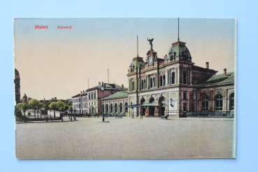 Ansichtskarte AK Mainz 1910-1925 Bahnhof Straße Architektur Ortsansicht Rheinland Pfalz